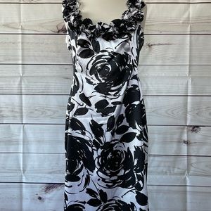 White House Black Market MIDI Dress, Black/White, Size 14